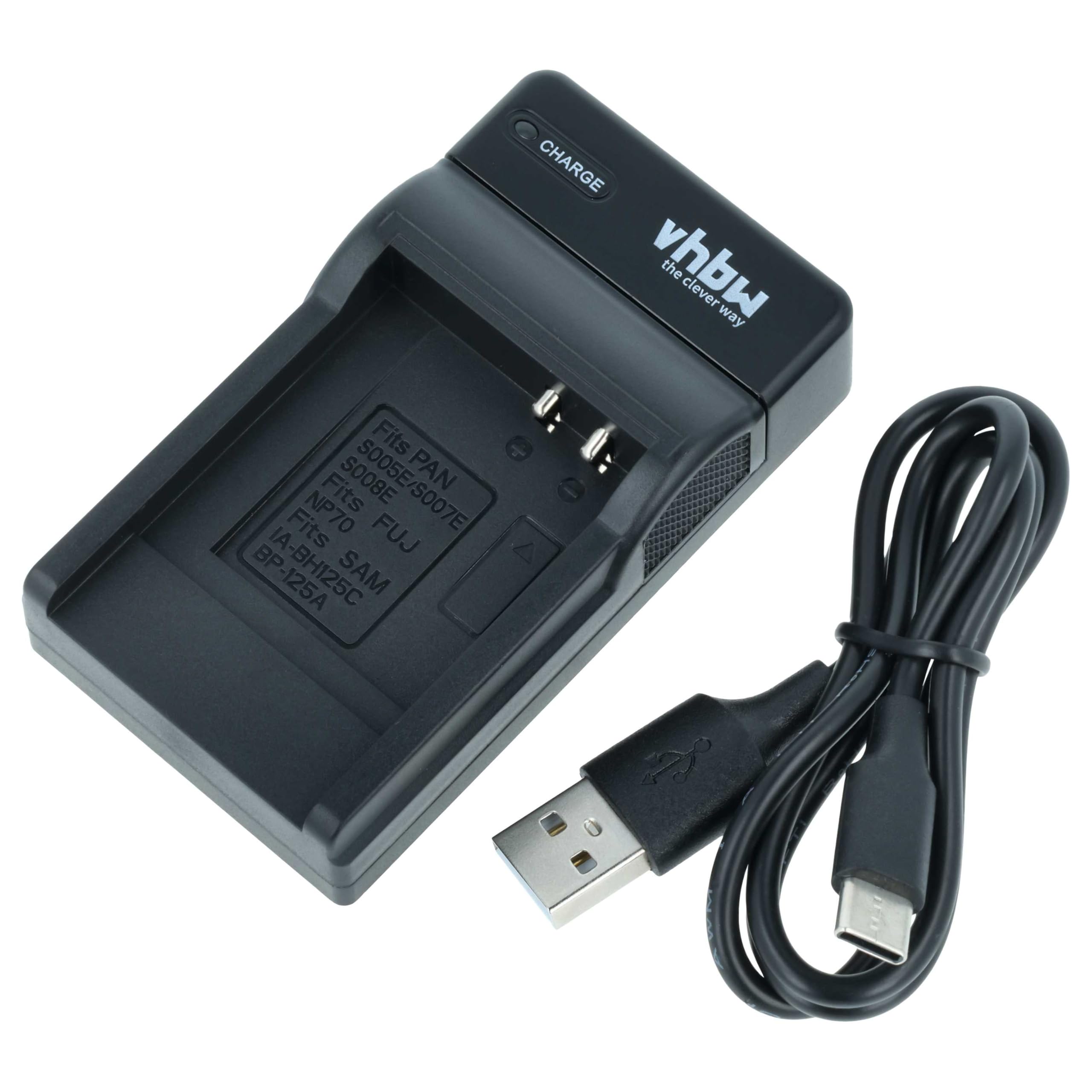 vhbw Cargador USB-C Compatible con Panasonic Lumix DMC-FX150, DMC